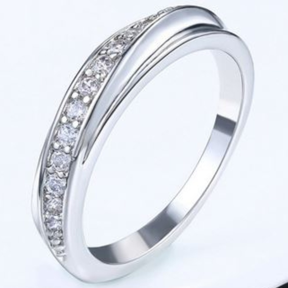 ONLY 1 EACH SIZE LEFT! Pave 18k White Gold Plated Ring